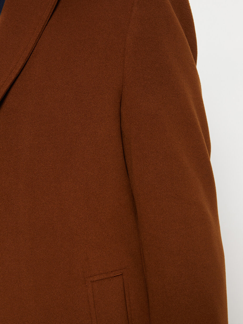 Turuncu Slim Fit Ceket Yaka Erkek Kaşe Kaban-2