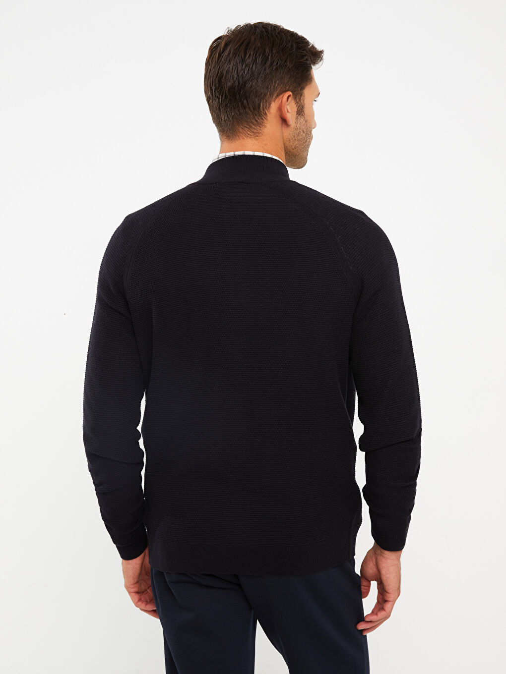 LCWAIKIKI Basic Standard Fit Turtle Neck Long Sleeve Men's Tricot Cardigan -W2GB99Z8-RFH