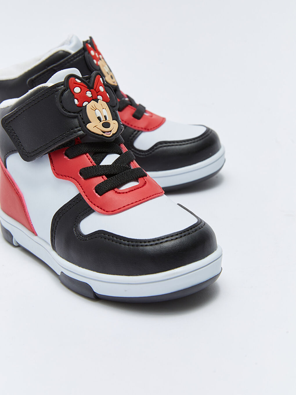 LCW STEPS Optik Beyaz Cırt Cırtlı Minnie Mouse Lisanslı Kız Bebek Bilekli Spor Ayakkabı - 6