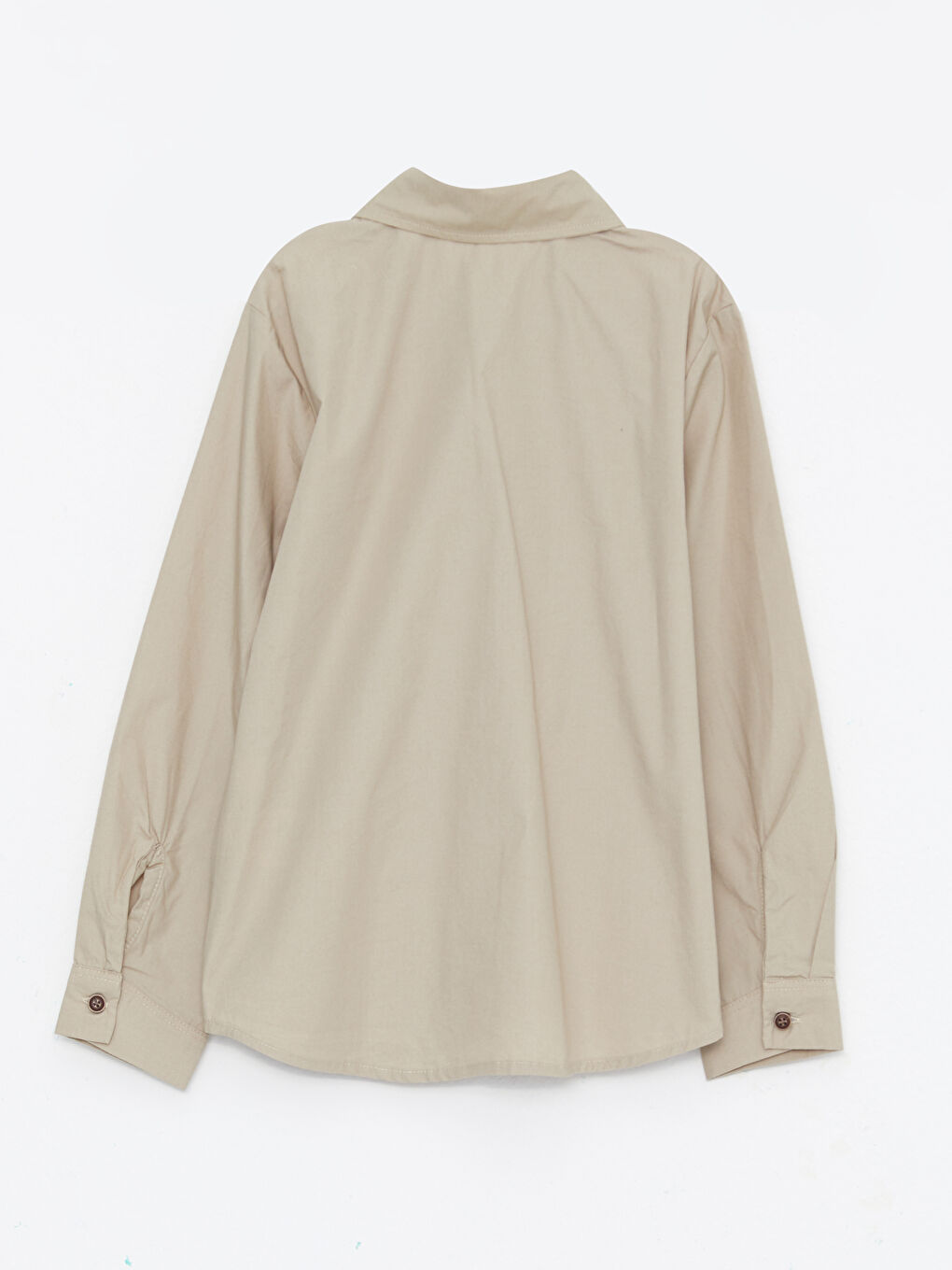 Haki Basic Uzun Kollu Erkek Çocuk Gömlek-1