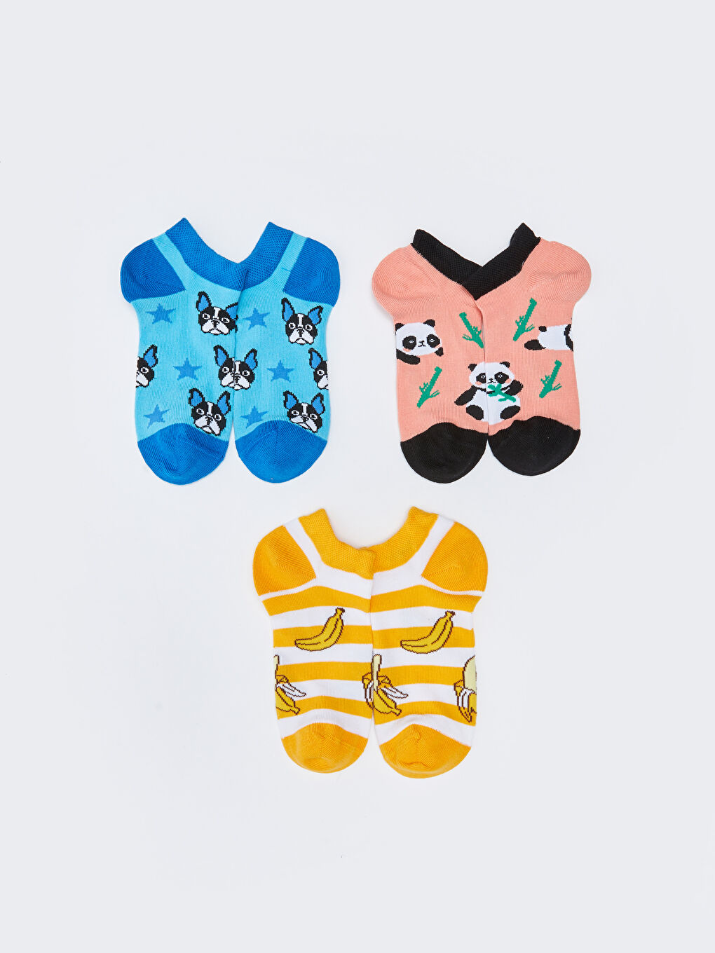 Узорчатые короткие носки для девочек, комплект из 3-х штук-1