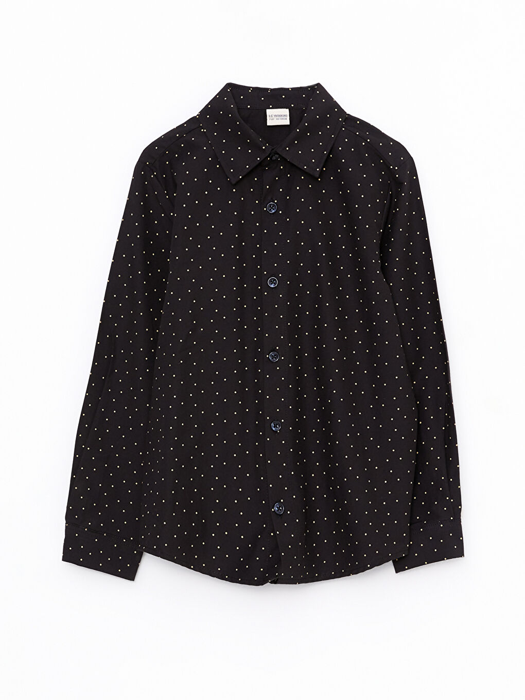 Siyah Desenli Uzun Kollu Erkek Çocuk Gömlek