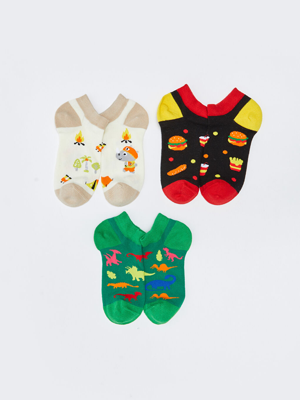 Для мальчиков узорчатые короткие носки - комплект из 3-х штук-1