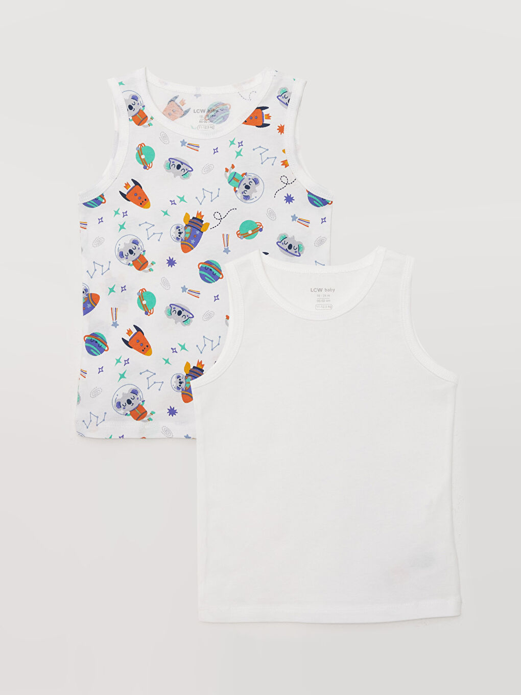 Дөңгелек жағалы мақтадан жасалған ұл балаға арналған іш киім 2 бөліктен тұратын