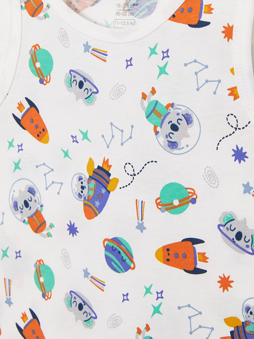 Дөңгелек жағалы мақтадан жасалған ұл балаға арналған іш киім 2 бөліктен тұратын-3