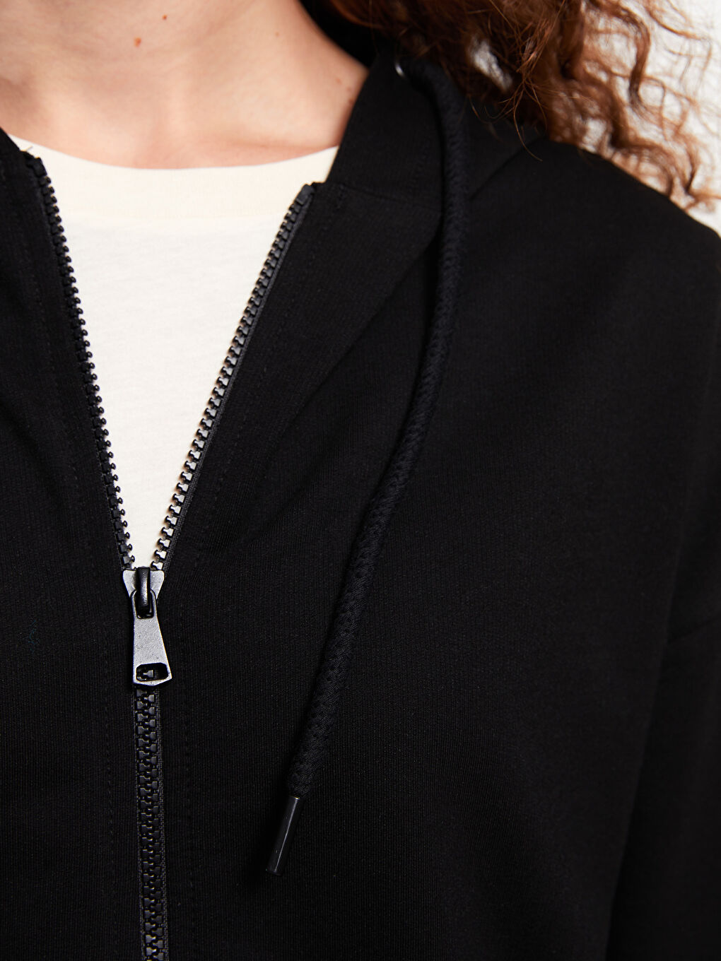 Hooded Plain Long Sleeve Women's Sports Cardigan-3