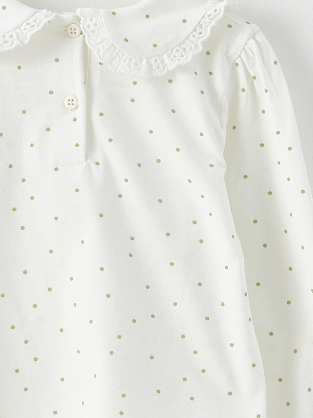 Yeşil Bebe Yaka Uzun Kollu Kız Bebek 3'lü Takım-8