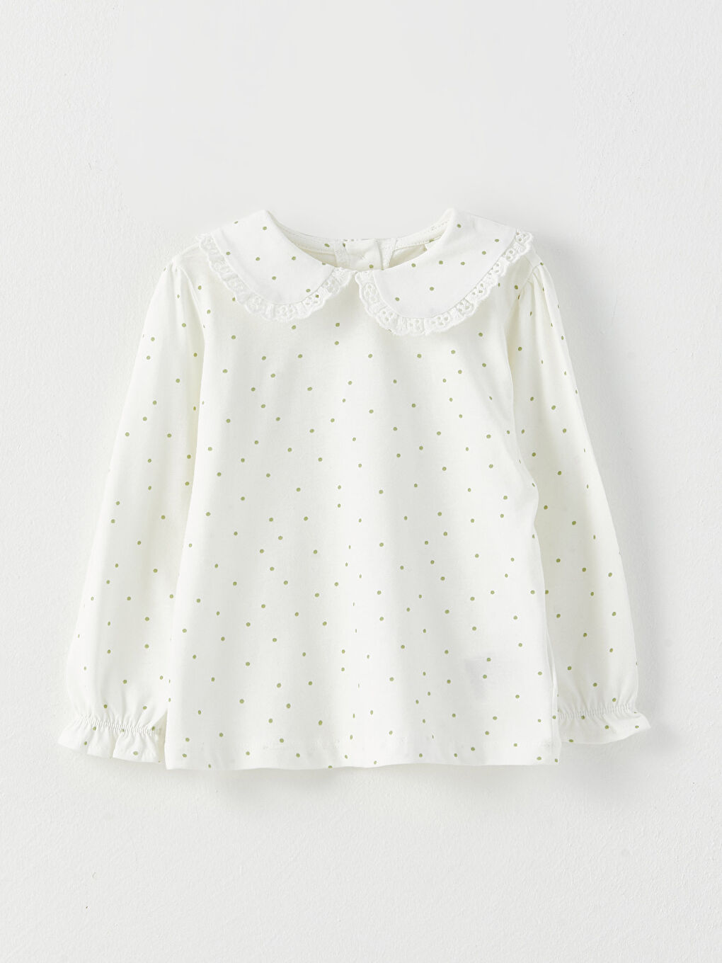 Yeşil Bebe Yaka Uzun Kollu Kız Bebek 3'lü Takım-5