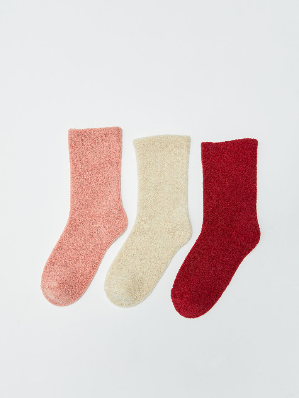 Pembe Kız Çocuk Havlu Soket Çorap 3'lü-1