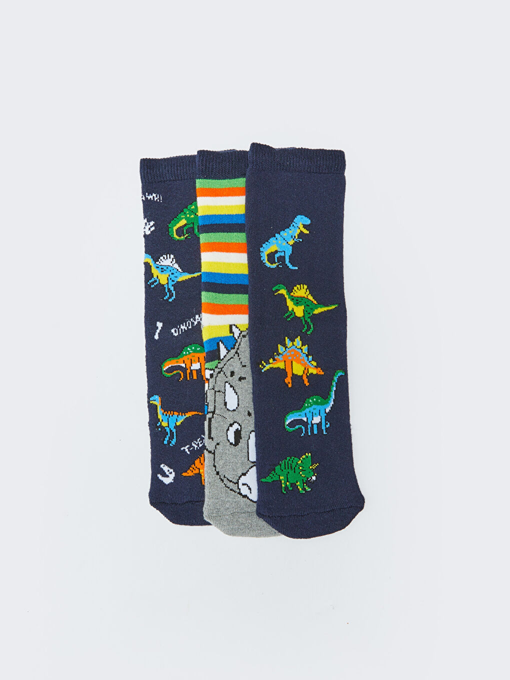 Karışık Desenli Erkek Çocuk Soket Çorap 3'lü