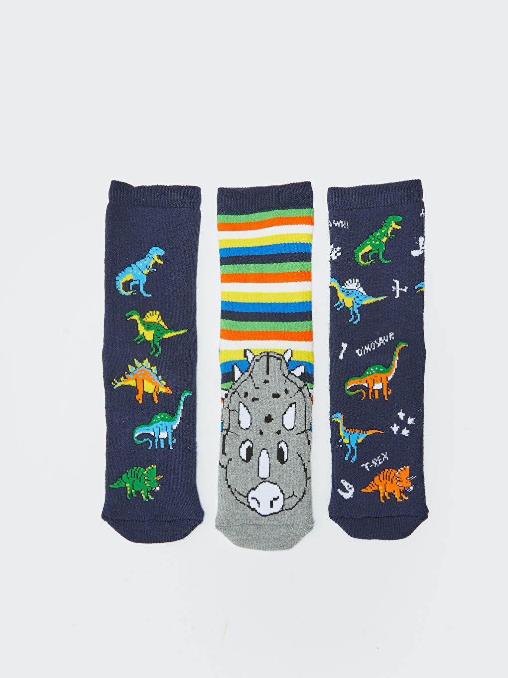 Karışık Desenli Erkek Çocuk Soket Çorap 3'lü-1