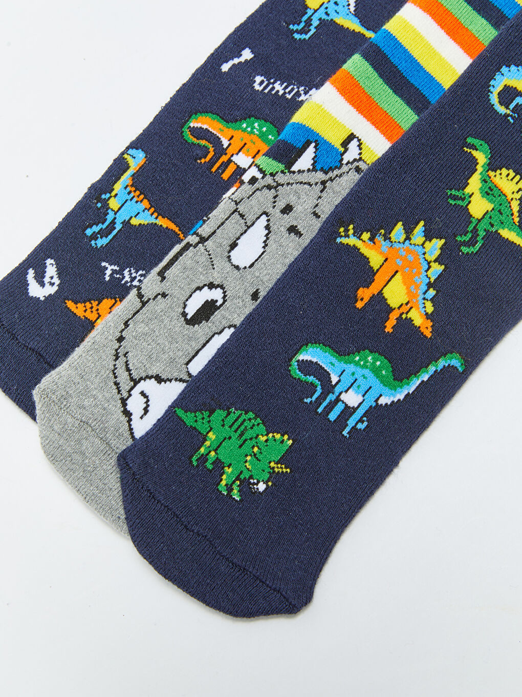 Karışık Desenli Erkek Çocuk Soket Çorap 3'lü-2