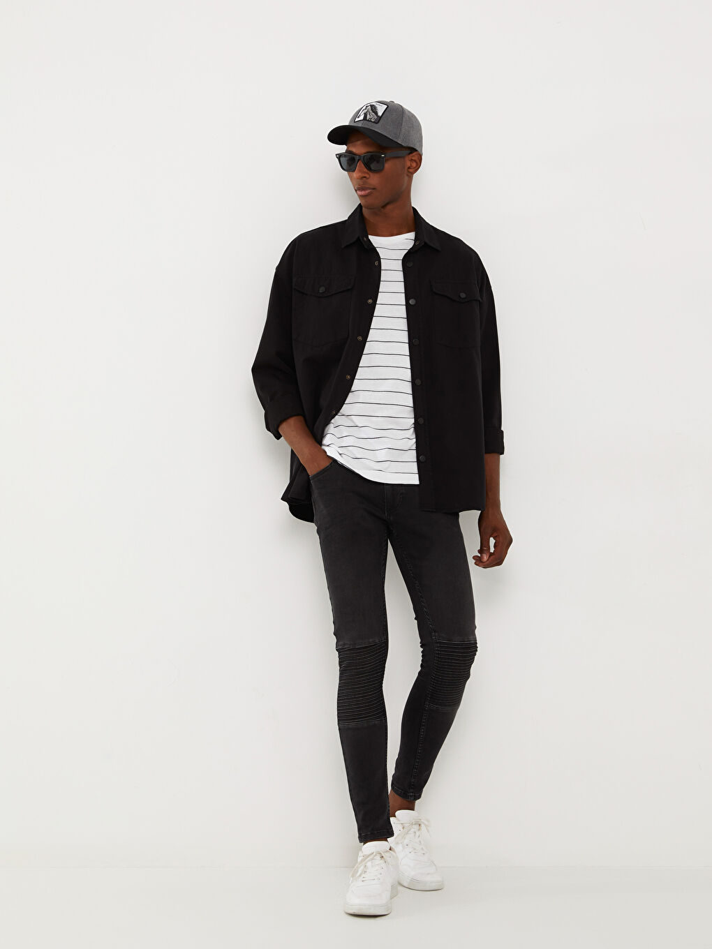 Siyah 770 Super Skinny Erkek Jean Pantolon