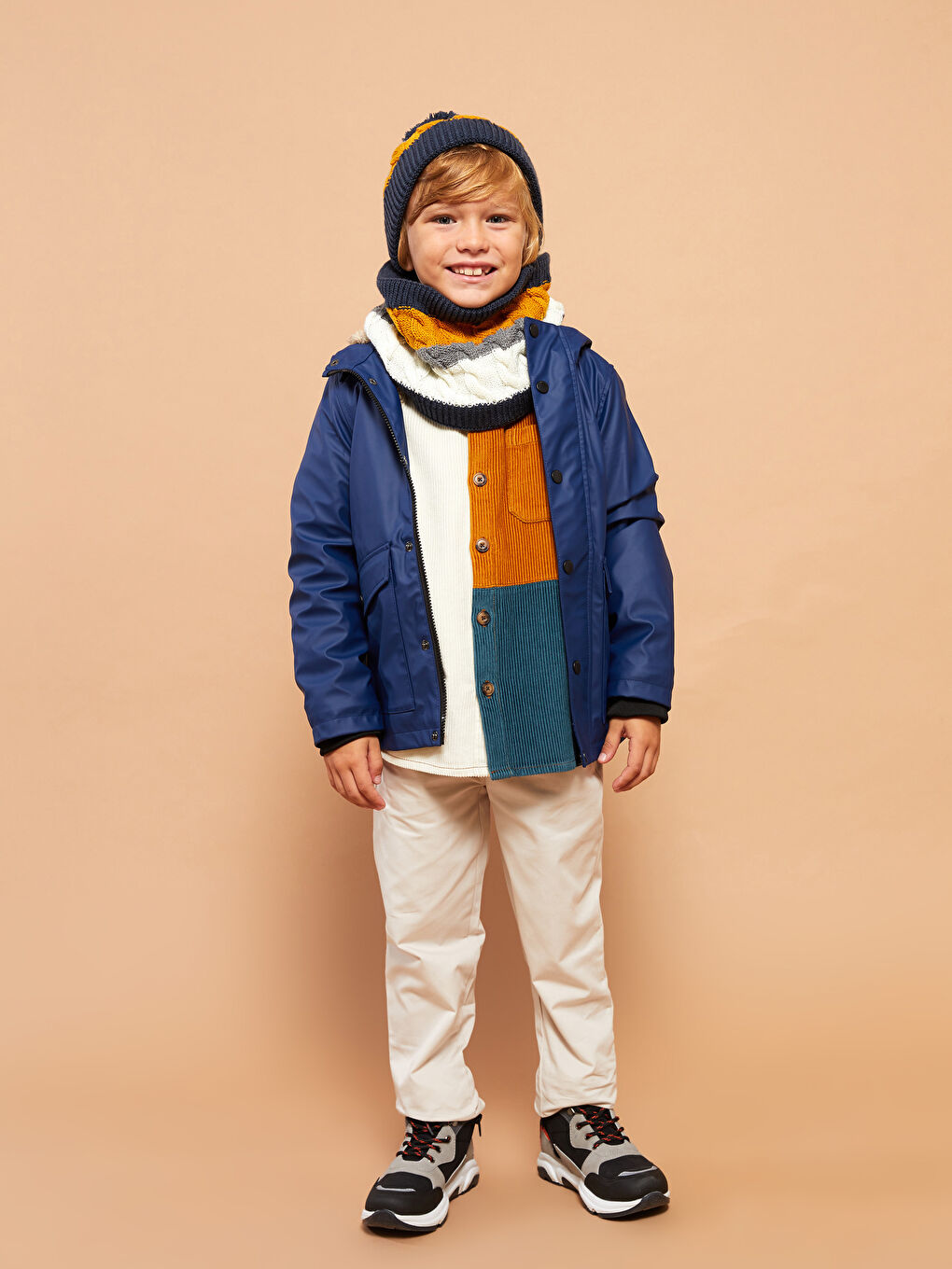 Bej Beli Lastikli Basic Erkek Çocuk Pantolon