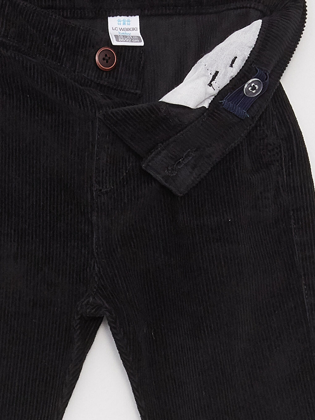 Siyah Basic Kadife Erkek Bebek Pantolon-2