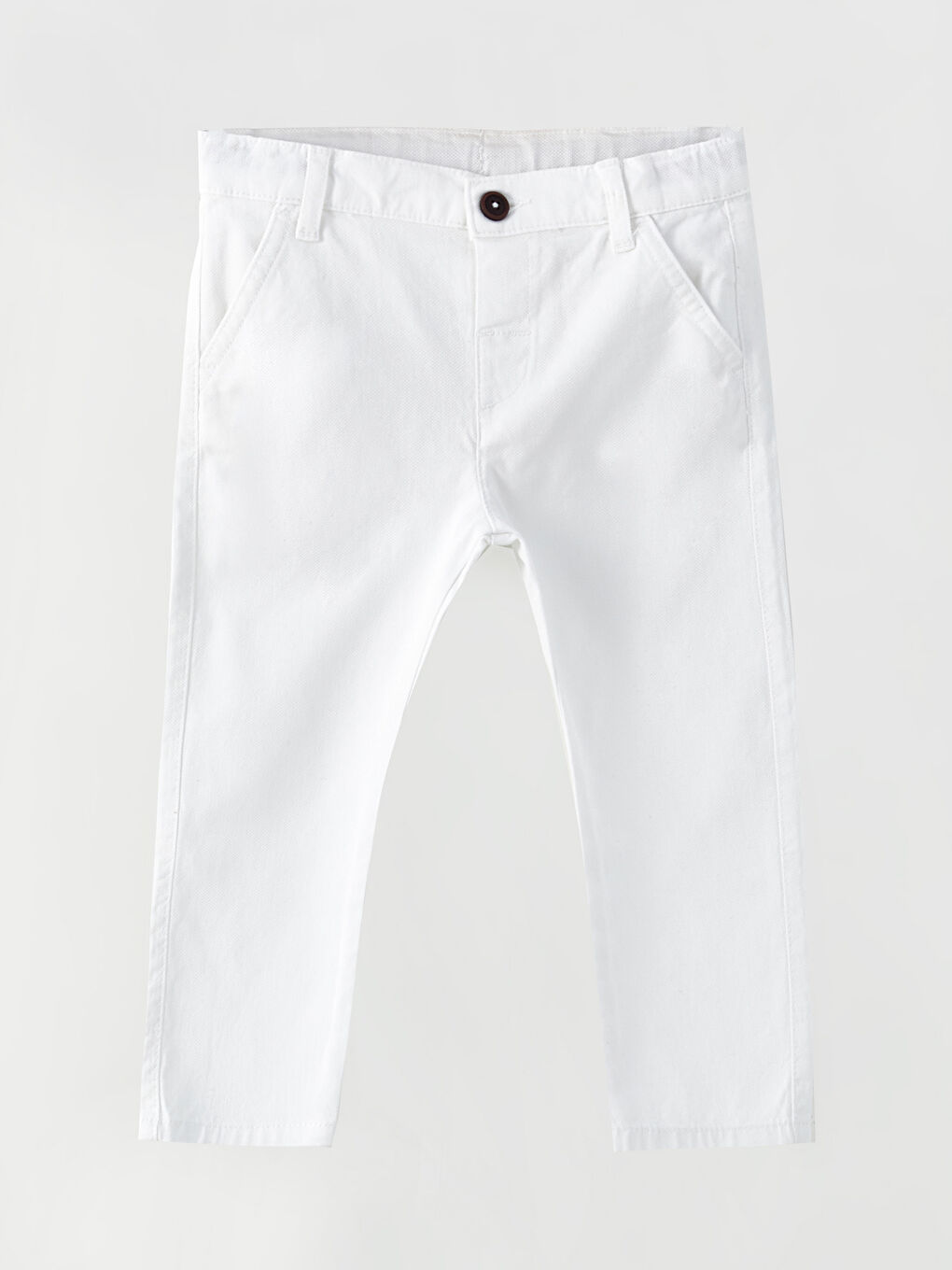Beyaz Basic Erkek Bebek Pantolon