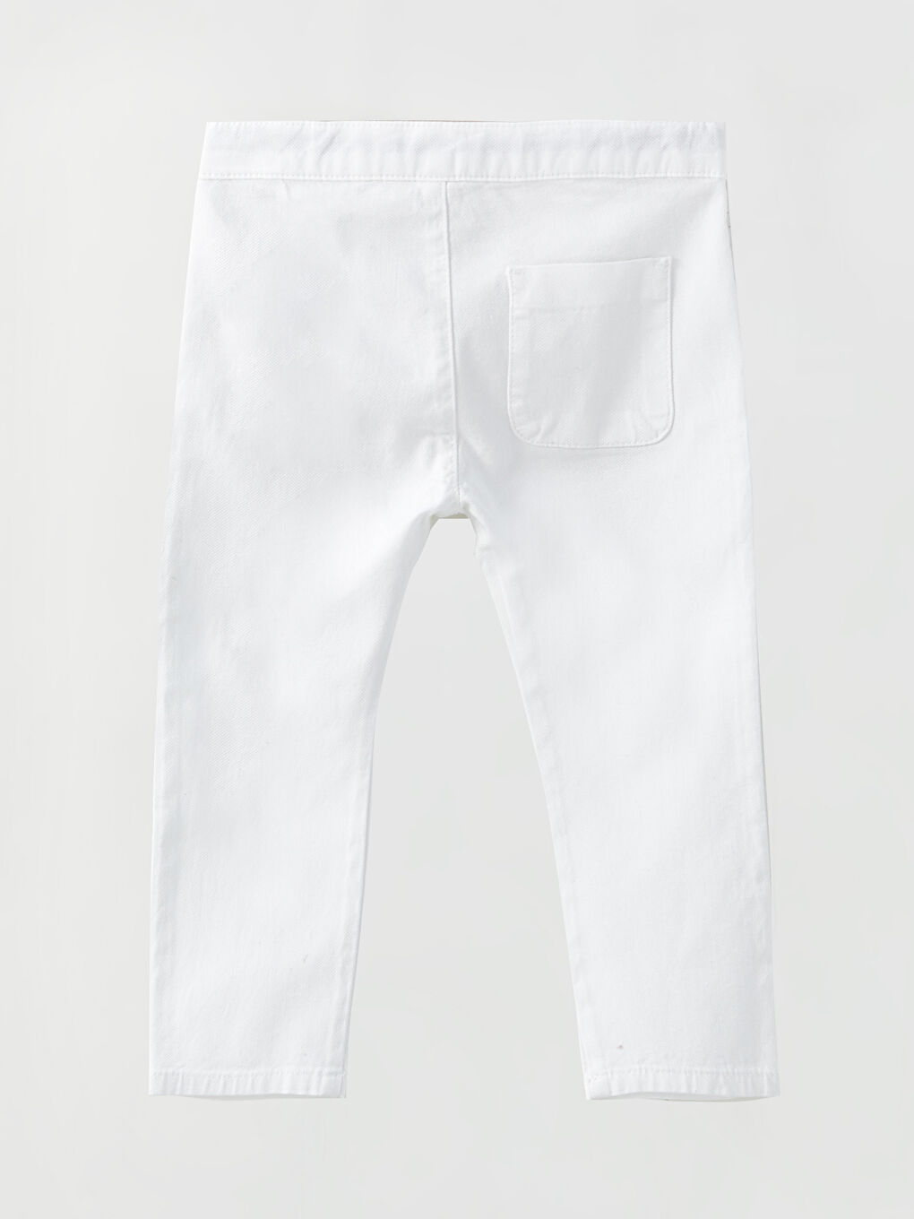Beyaz Basic Erkek Bebek Pantolon-1