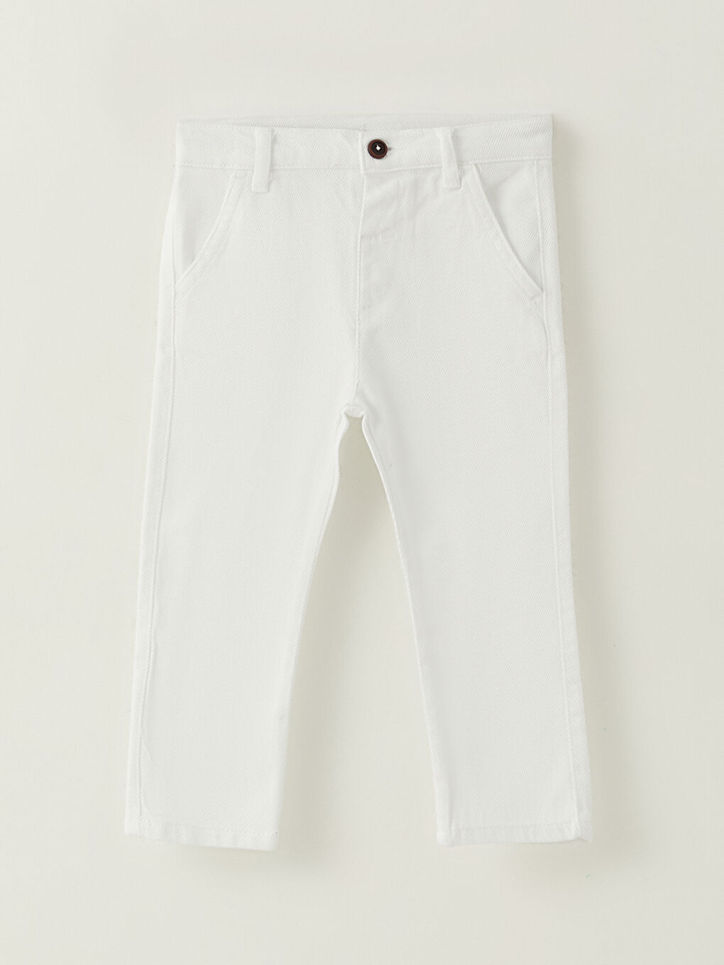 Beyaz Basic Erkek Bebek Pantolon-3