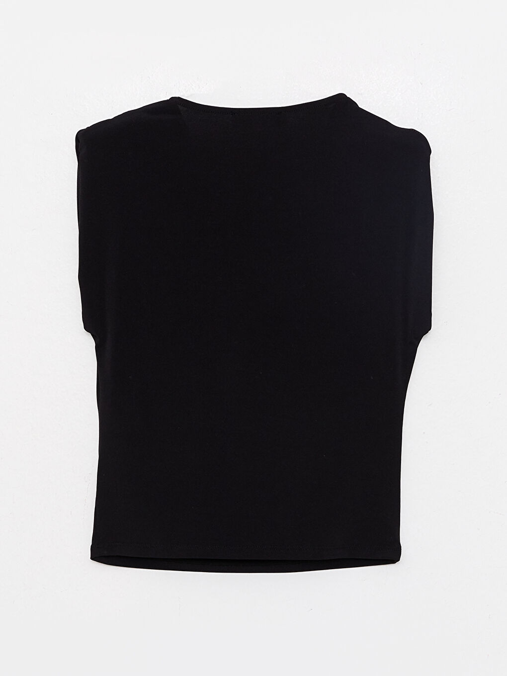 Bluză Regular Fără Mâneci cu Guler Drapat pentru Femei-6