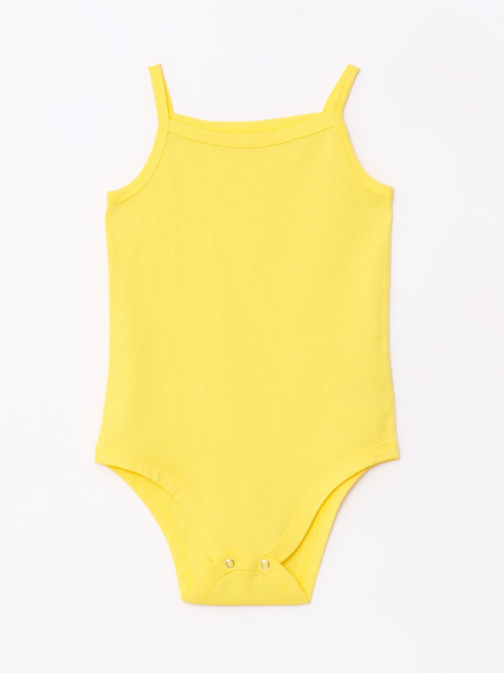 LCW ECO Square Neck Strappy Basic Baby Girl Body with Snap Crotch -W2GD77Z1-SQM
