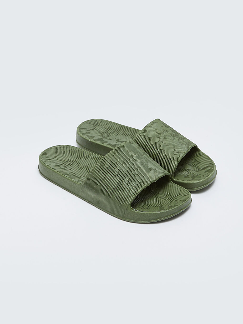 Haki Kamuflaj Baskılı Tek Bantlı Erkek Terlik