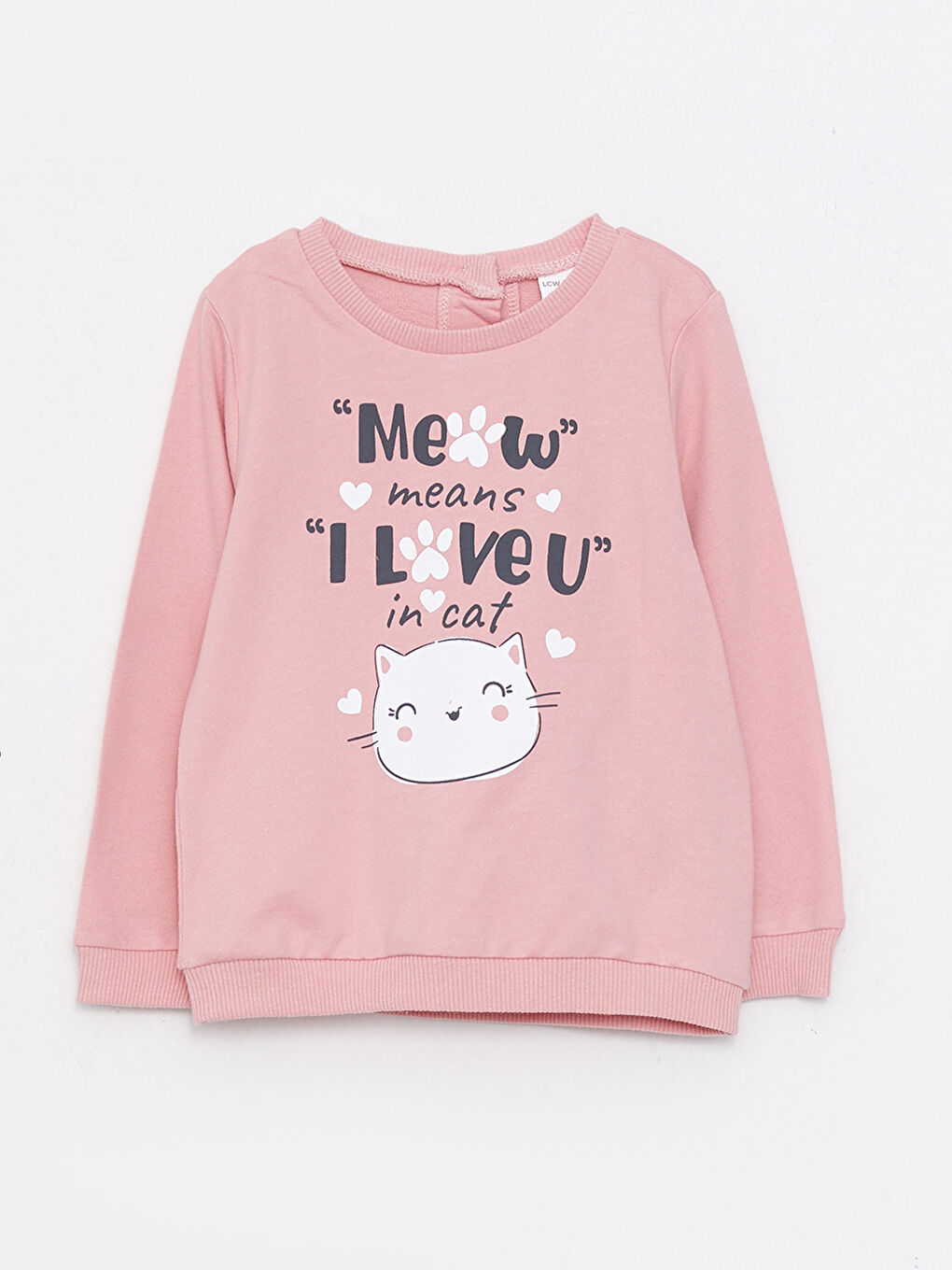 LCW ECO Bisiklet Yaka Uzun Kollu Baskılı Kız Bebek Sweatshirt ve Eşofman Alt 2'li Takım -W2GD88Z4-FGV