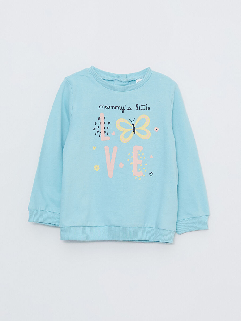 Crew Neck Long Sleeve Printed Baby Girls' Sweatshirt and Tracksuit Bottom 2 Pack Set-1