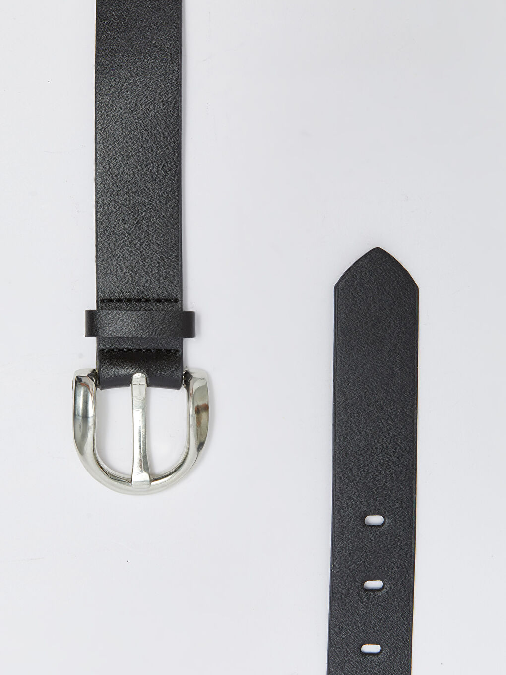 Siyah Deri Görünümlü Kadın Kemer-2