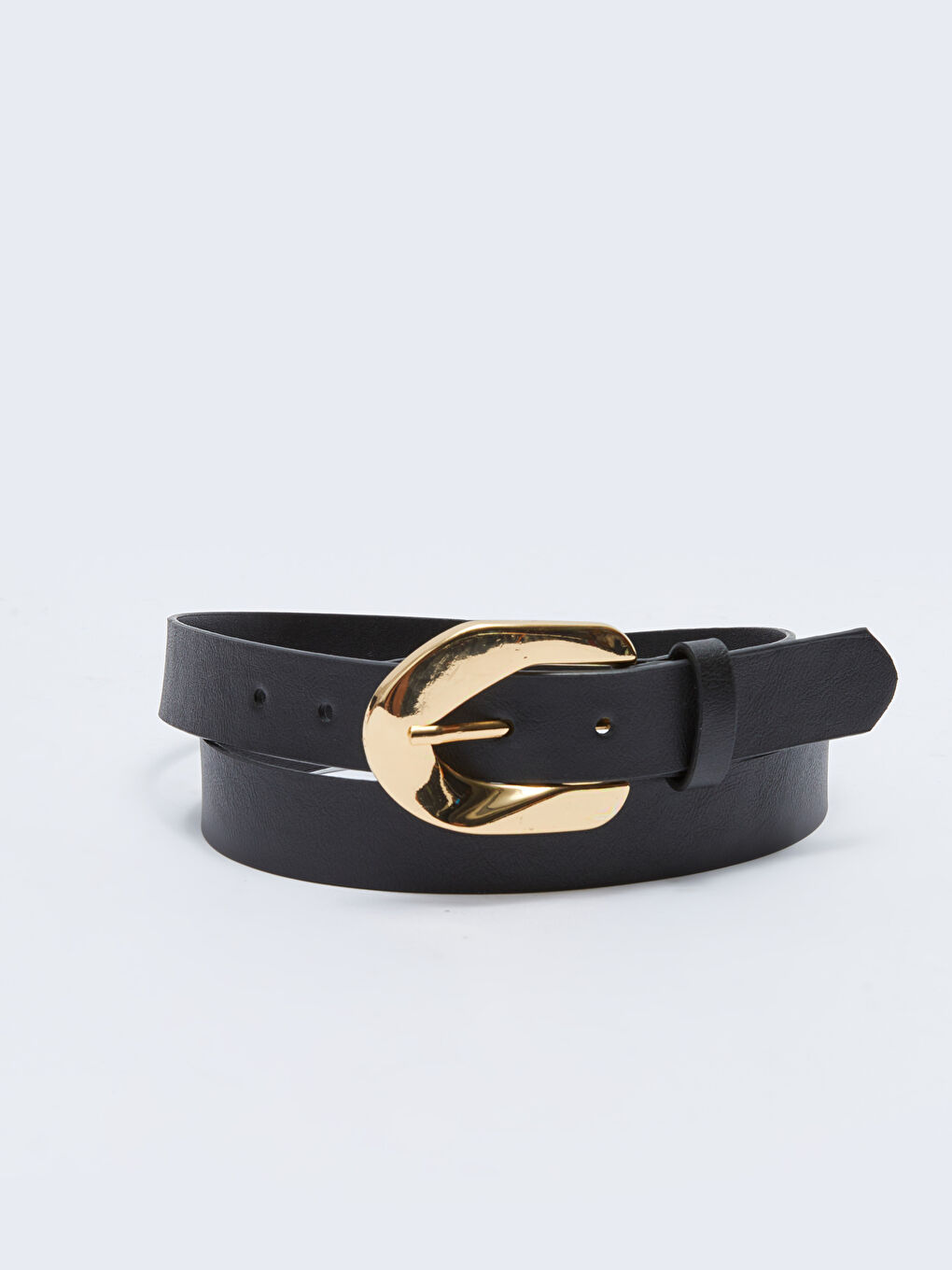 Siyah Deri Görünümlü Kadın Kemer