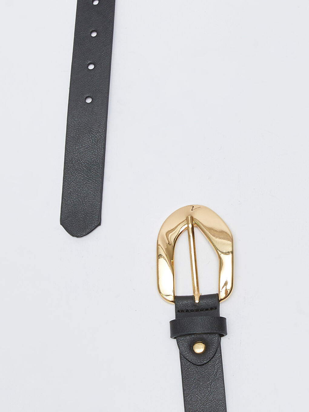 Siyah Deri Görünümlü Kadın Kemer-2