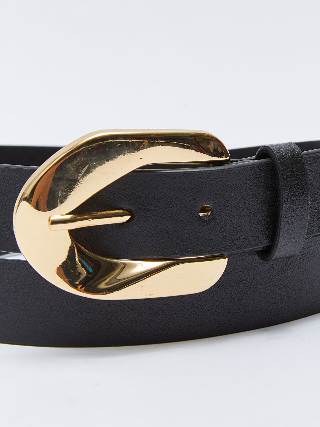 Siyah Deri Görünümlü Kadın Kemer-3