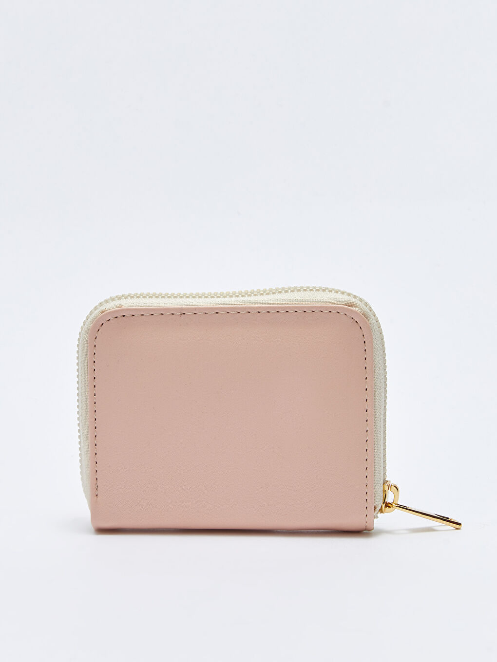 Pembe Deri Görünümlü Renk Bloklu Kadın Cüzdan-2