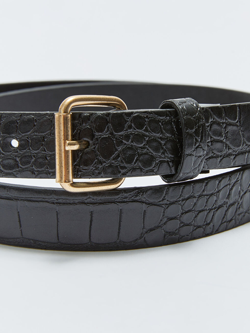 Siyah Deri Görünümlü Kadın Çantalı Kemer-3