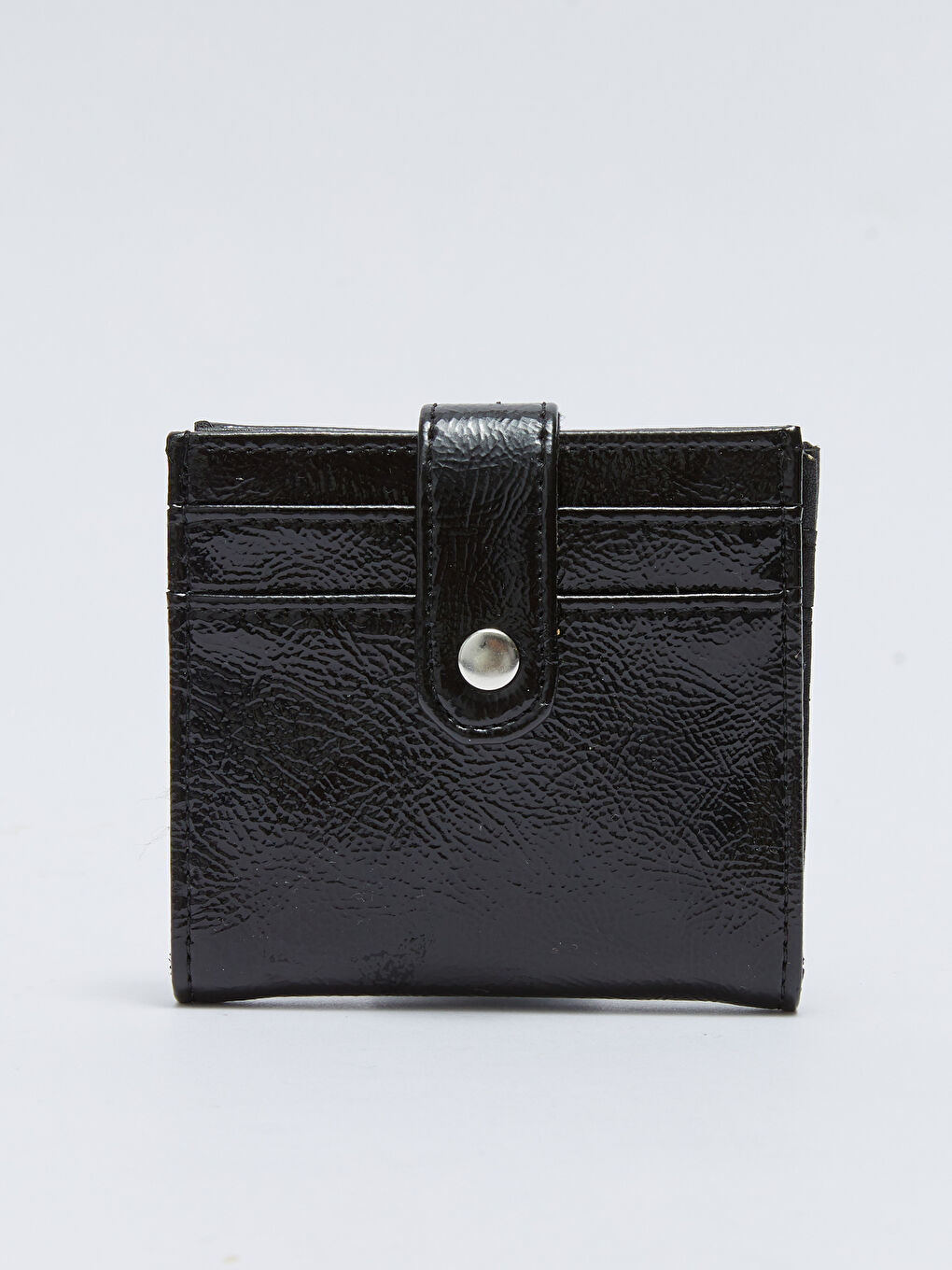 Siyah Deri Görünümlü Kadın Kartlık