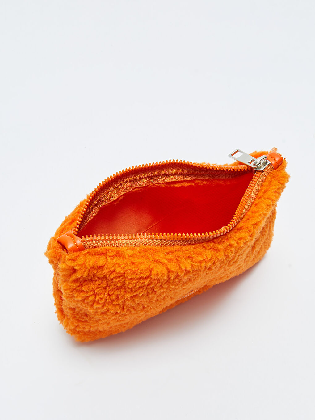 Turuncu Pelüş Etiket Baskılı Kadın Cüzdan-3