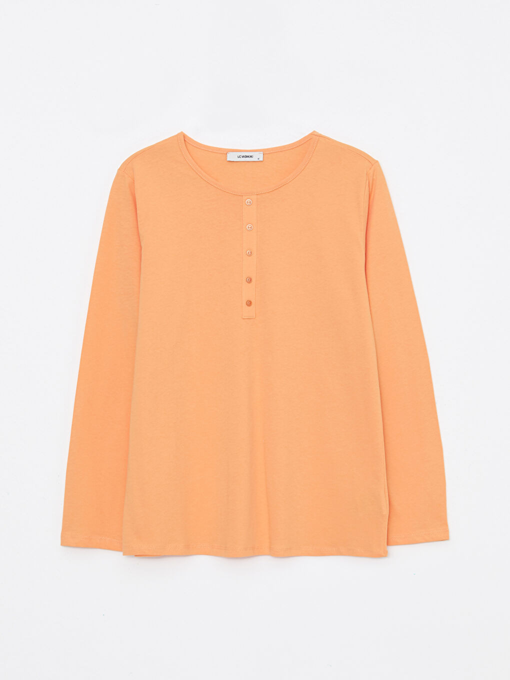 Crew Neck Regular Long Sleeve Cotton Women's T-shirt-5