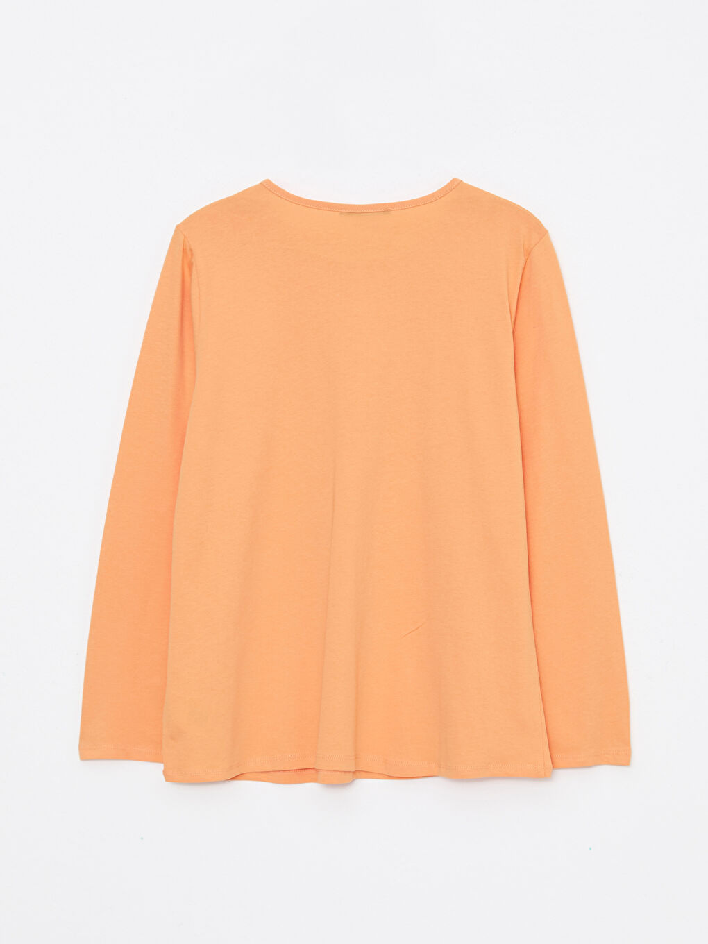 Crew Neck Regular Long Sleeve Cotton Women's T-shirt-6