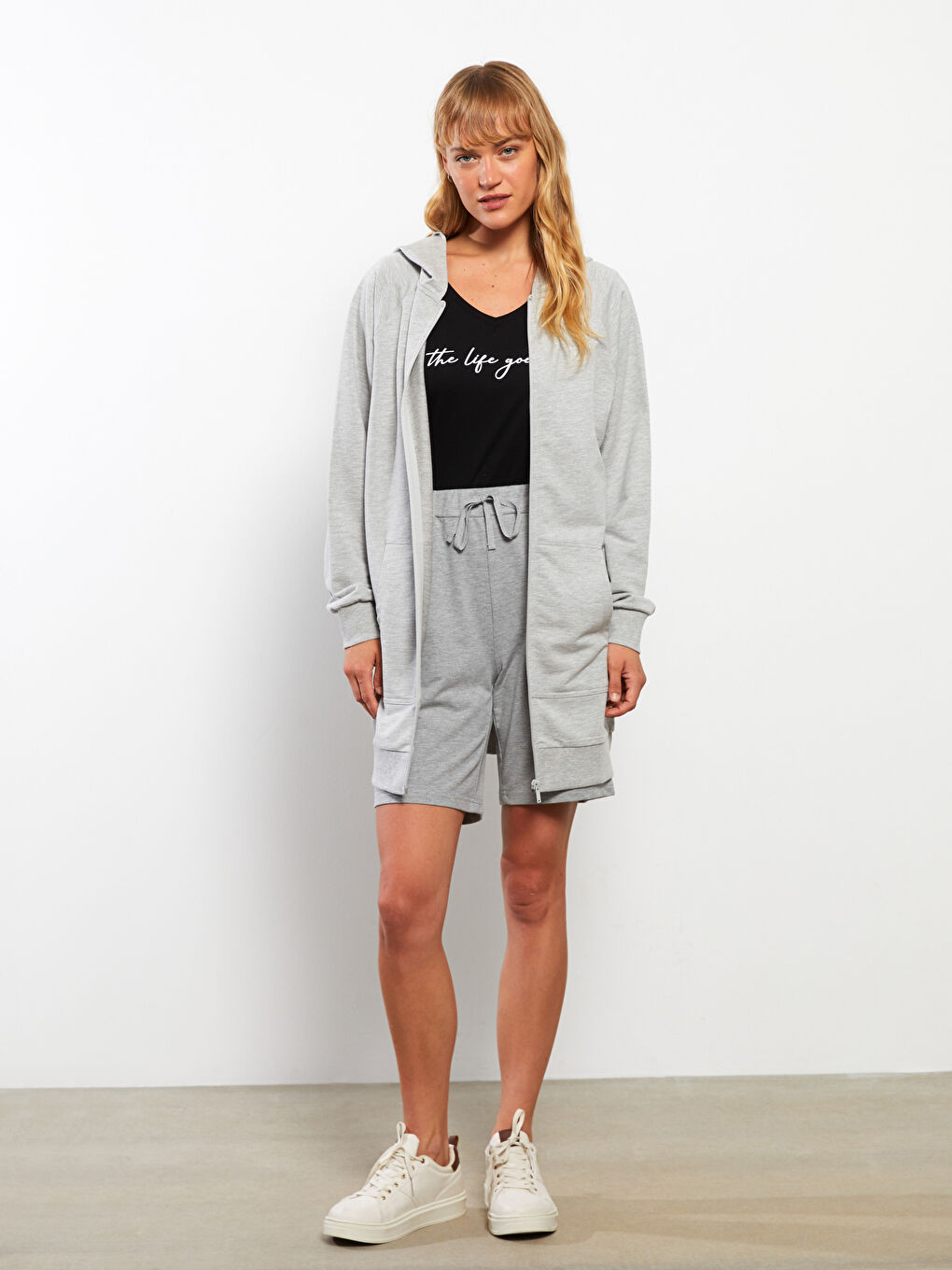 LC Waikiki Hooded Plain Long Sleeve Women's Sports Cardigan -W2GE24Z8-E8N