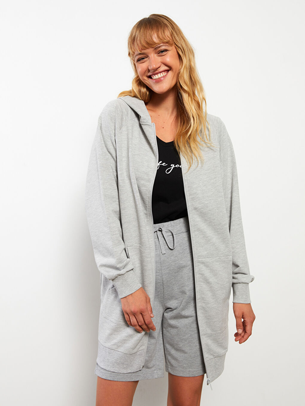 LC Waikiki Hooded Plain Long Sleeve Women's Sports Cardigan -W2GE24Z8-E8N