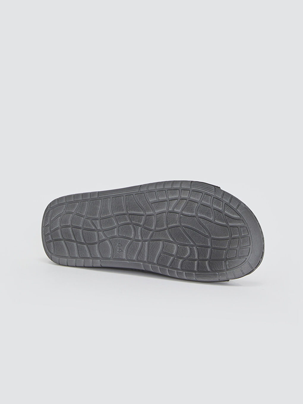 Siyah Deri Görünümlü Çift Bantlı Cırt Cırtlı Erkek Terlik-3