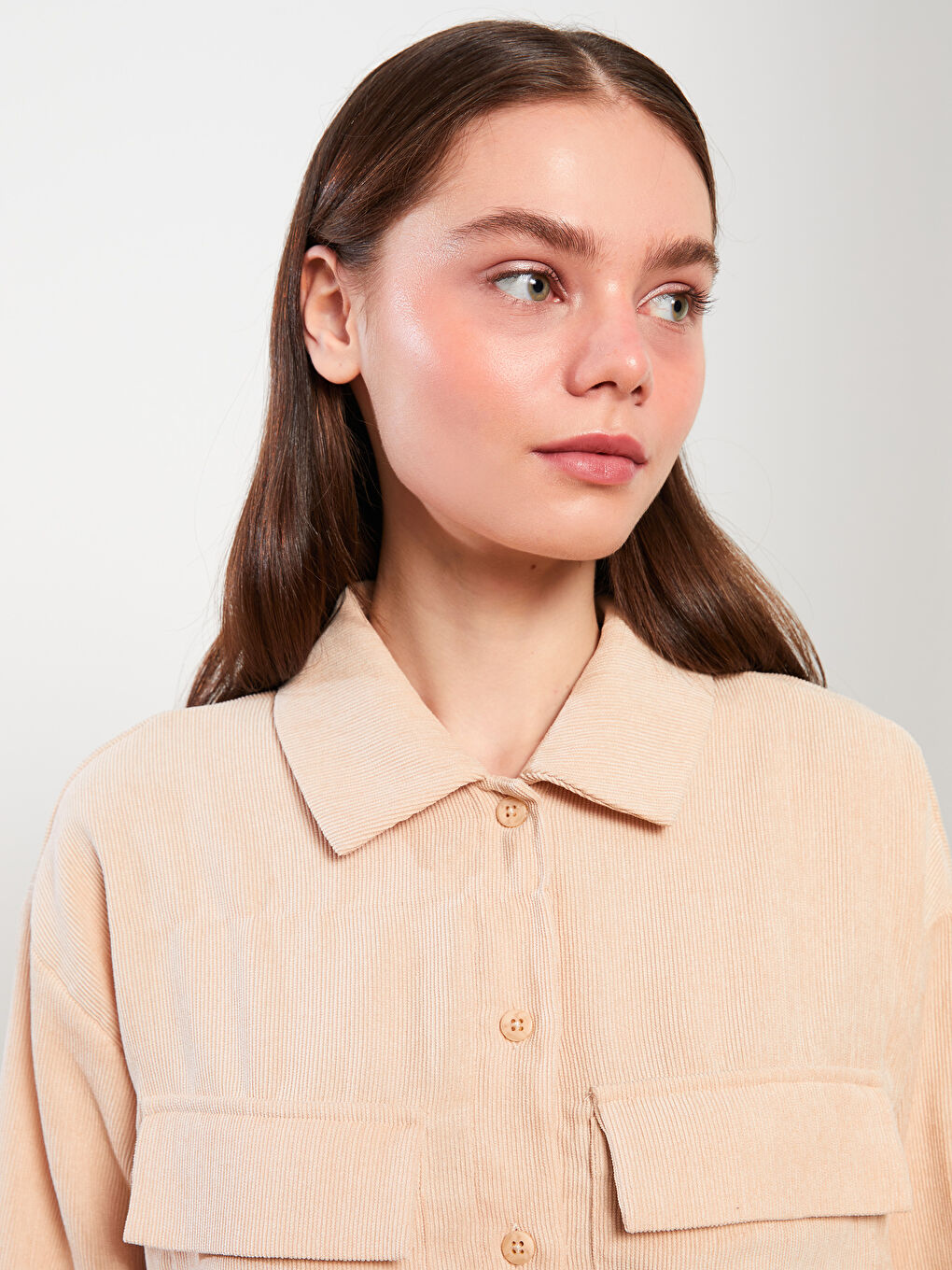 Plain Long Sleeve Women's Shirt Tunic-1