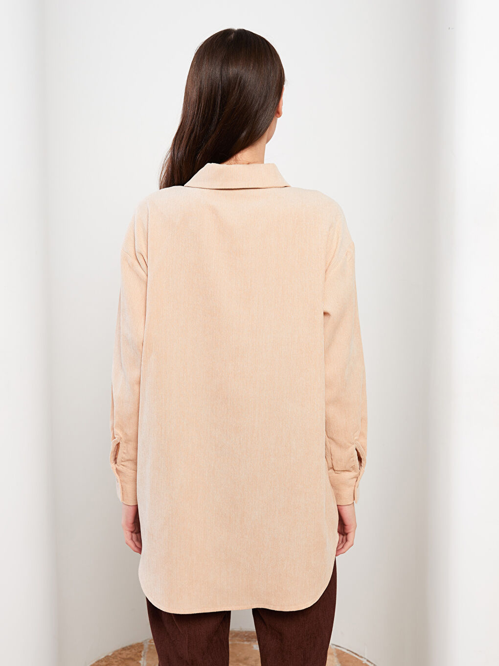 Plain Long Sleeve Women's Shirt Tunic-4