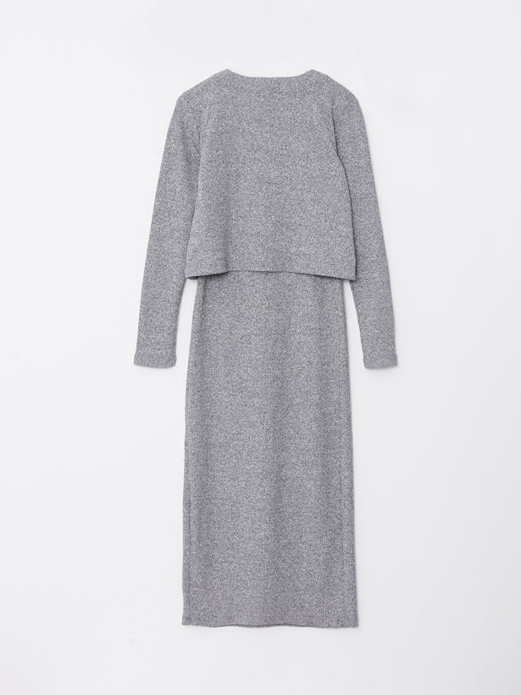 طقم فستان حوامل كارديجان بأكمام طويلة وقبة على شكل حرف V وقصة مستقيمة-6