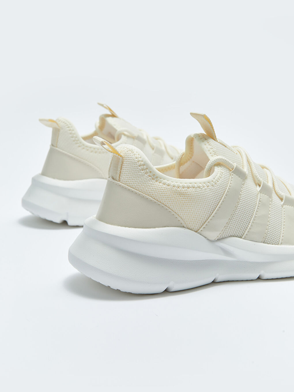 Ekru File Detaylı Kadın Aktif Spor Ayakkabı-4