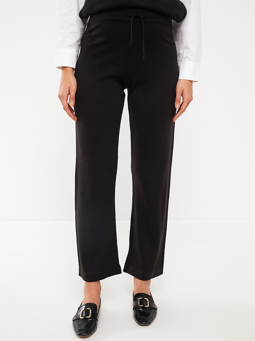 Croială Standard Regular Pantaloni Tricot pentru Gravide-2