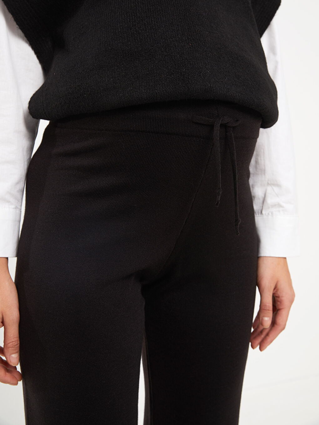 Croială Standard Regular Pantaloni Tricot pentru Gravide-4