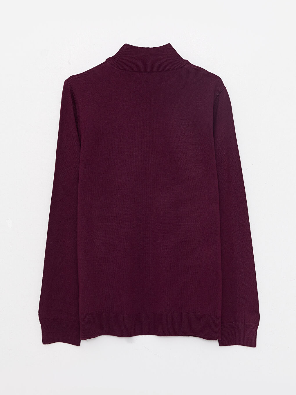 Bordo Yarım Balıkçı Yaka Kadın Triko Kazak-6