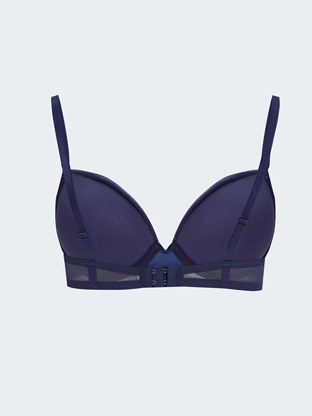 Lacivert Balenli Dolgusuz Düz Tişört Sütyen-1