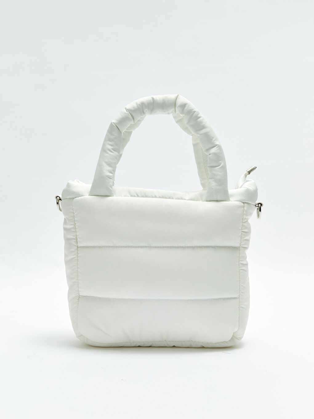 Beyaz Paraşüt Kumaş Kadın Çapraz Çanta-4