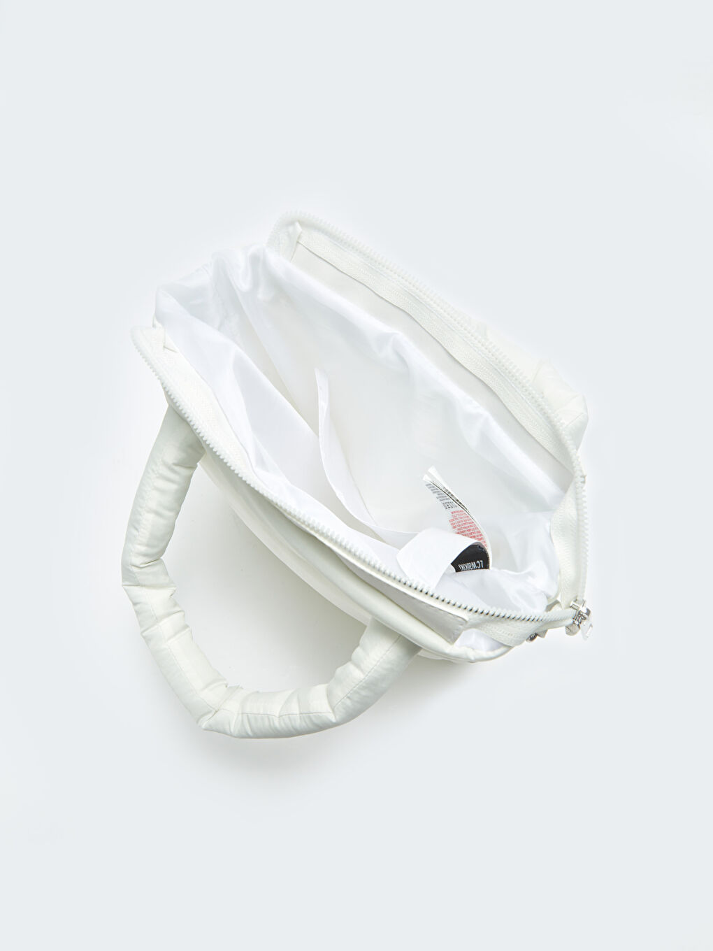 Beyaz Paraşüt Kumaş Kadın Çapraz Çanta-5